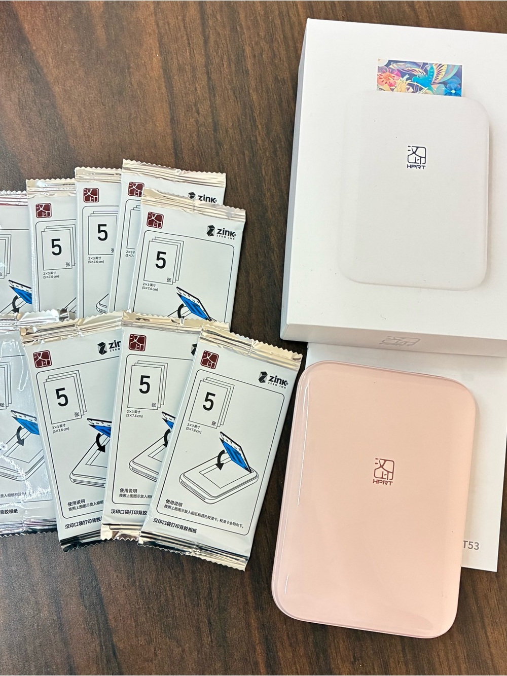 Pink Portable Photo Printer with ZINK Paper - Wireless Mobile Printer